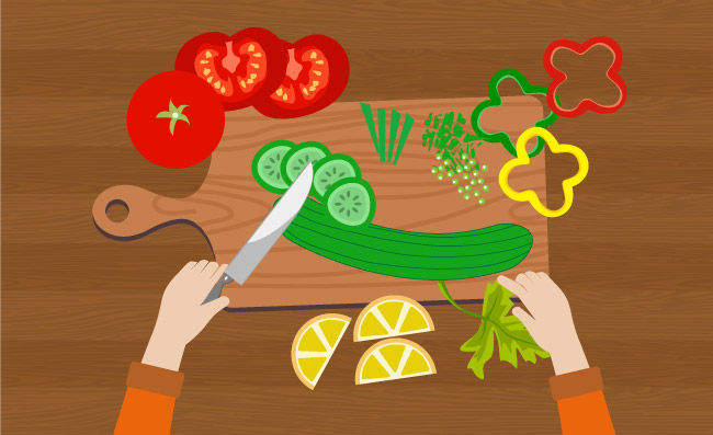 膳食食材准备蔬菜切刀图标