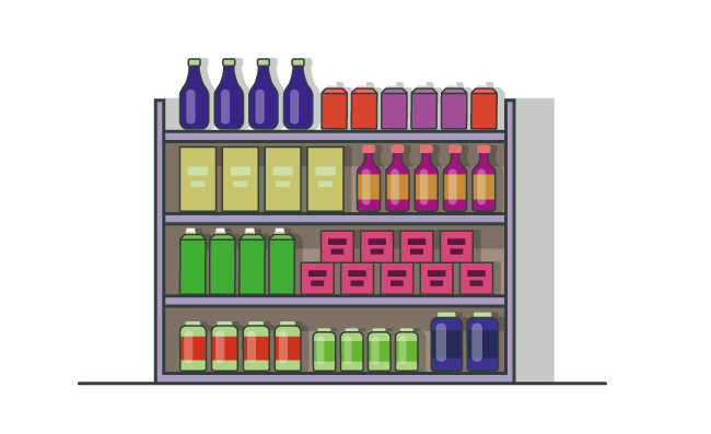 矢量卡通药柜货架元素图片