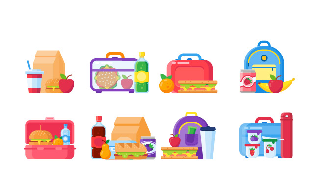 学校孩子午餐盒健康营养食品午餐塑料盒水果袋三明治快餐