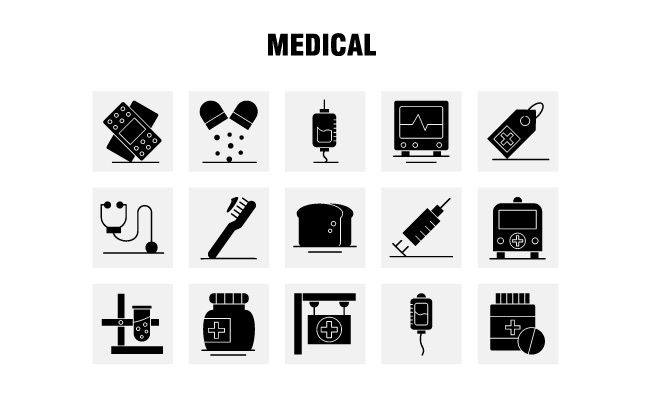 医疗图标现代信息图表集矢量