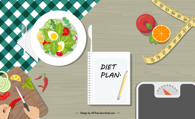 饮食蔬菜食物美食制作桌面插图