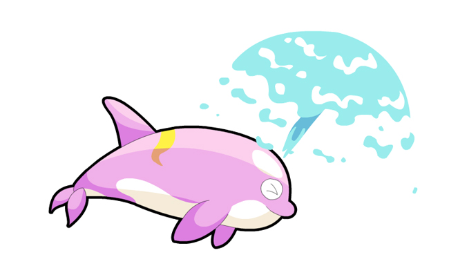 鲸鱼喷水动作动画二维卡通动物模板