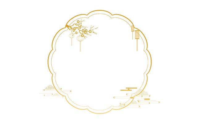 国风祥云梅花灯笼节日元素素材