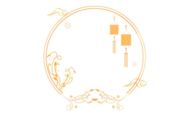 创意滕根灯笼组合国风图案素材
