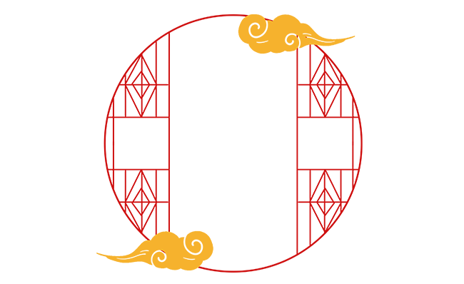 圆形祥云中国风边框