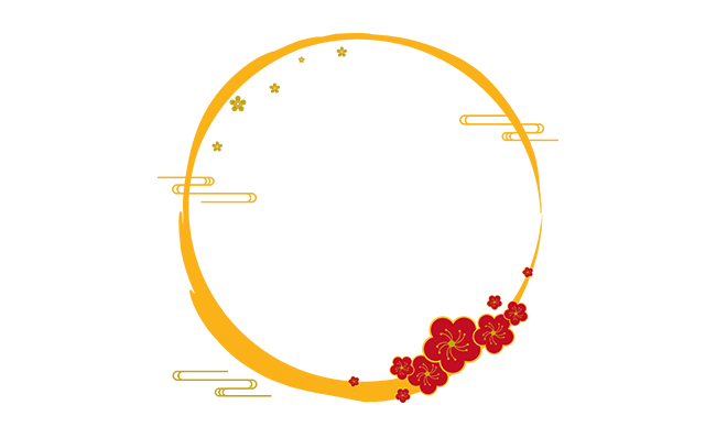 扁平化花朵装饰圆框