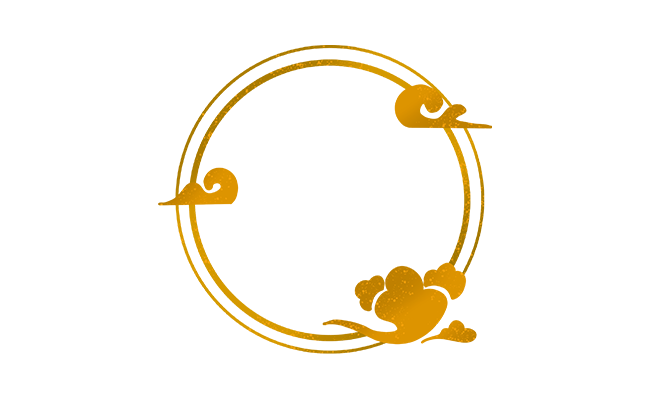 手绘中国风圆框