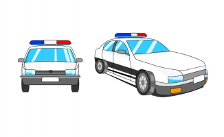 警车道具动漫短视频制作