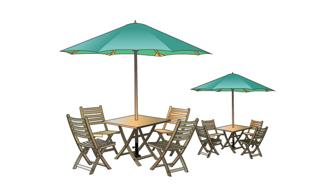 沙滩椅遮阳伞动漫短片道具素材