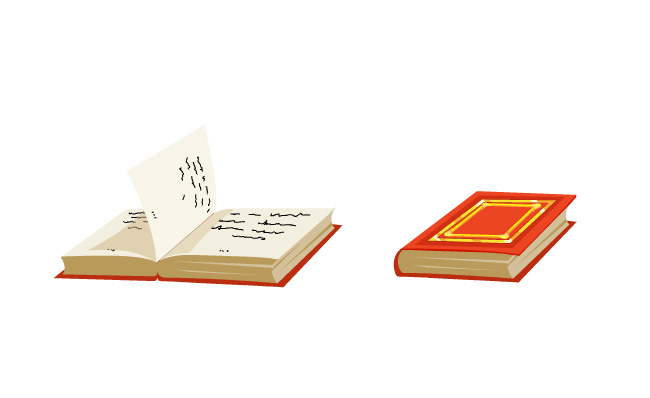 一本红色的书翻书动画效果模板