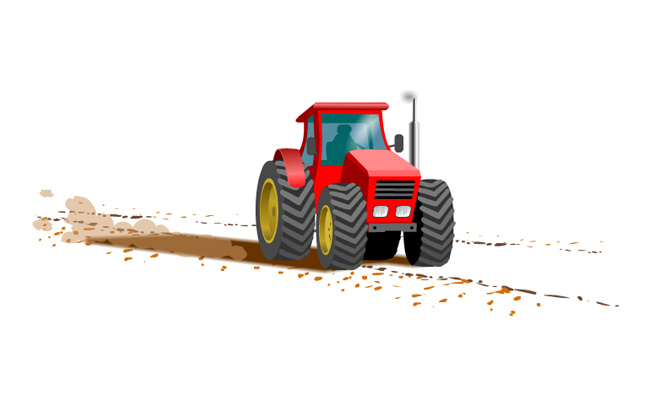 振兴乡村现在农业农用拖拉机行驶的动画模板