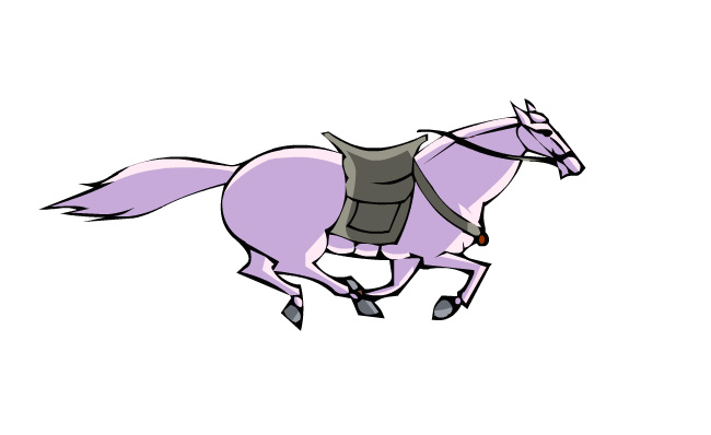 手绘奔跑的马动作动画模板素材