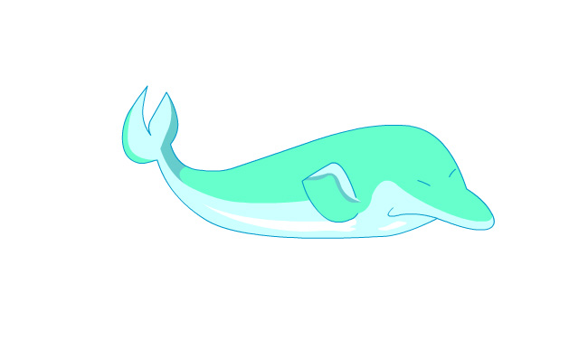 海鲸海洋生物卡通动漫动作模板素材