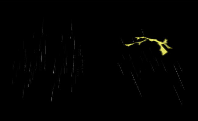 闪电雷雨暴雨卡通二维动画特效模板素材