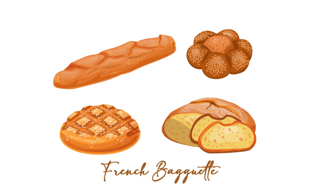 法式长棍面包元素面包切片糕点奶油面包