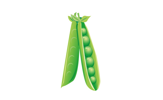 绿色蔬菜豌豆荚植物农作物手绘素材元素