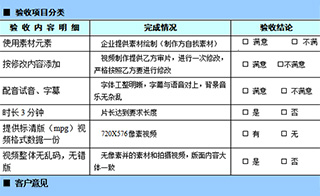 MG动画动漫宣传片拍摄视频制作验收报告模板