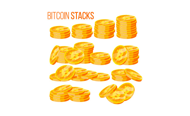 比特币矢量加密货币虚拟货币卡通金币商业插图图片