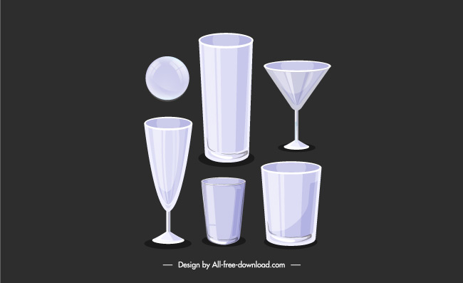 玻璃器皿现代空白玻璃杯素材
