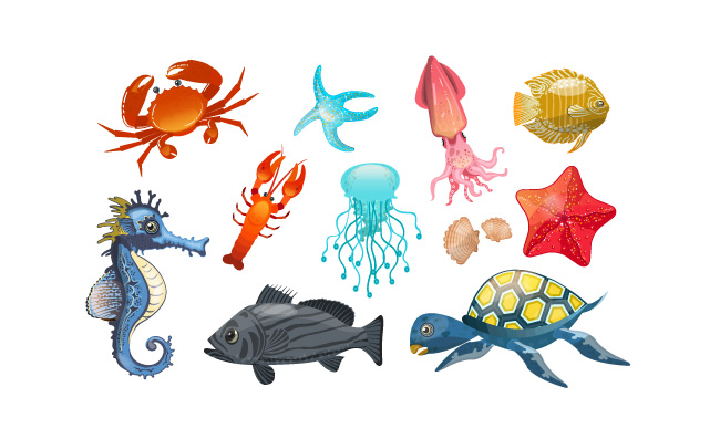11款创意海洋动物设计矢量素材