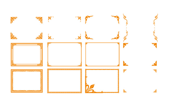 不同样式的花纹装饰花边边框素材