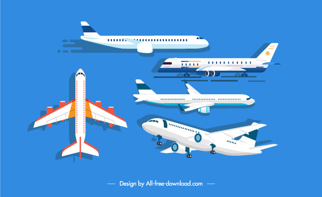 不同造型的矢量飞机素材