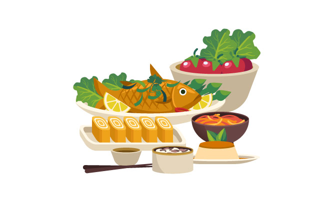 午餐鱼矢量图