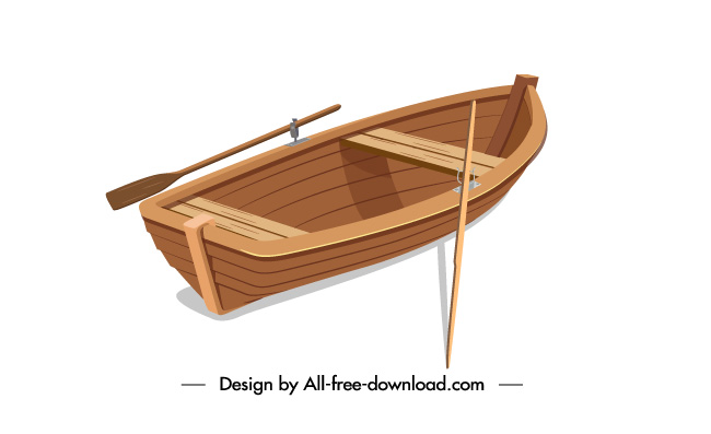矢量小木舟木船划艇桨图标