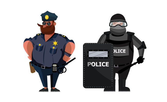 警察卡通形象矢量图