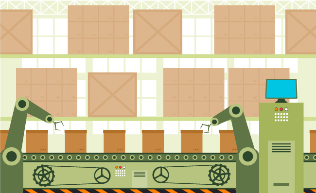 输送机自动生产工业工厂机器人装配图