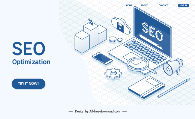 网页优化笔记本桌面矢量素材