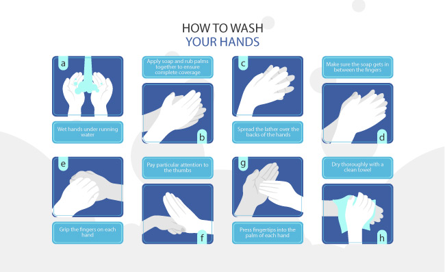 洗手正确方式如何洗手插图矢量