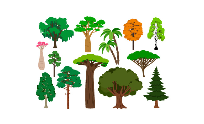 植物树卡通素材图片