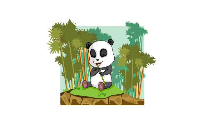 卡通矢量动物熊猫素材
