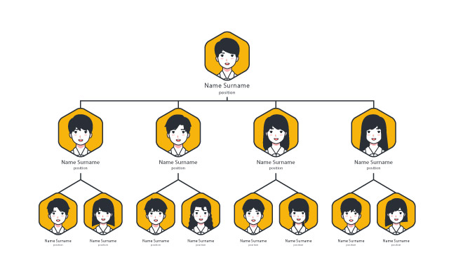 线性平面组织结构图信息图表人物头像素材