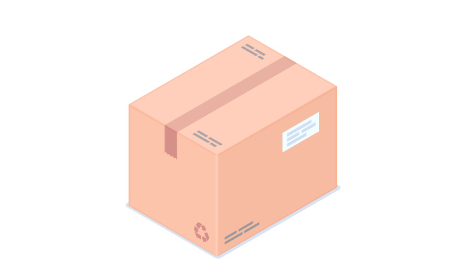 纸板箱运输包装装运矢量卡通插图