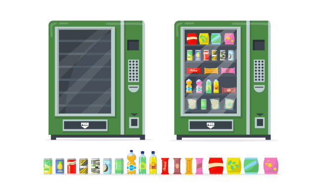 自动售货机小吃薯条罐装饮料自动化服务机器