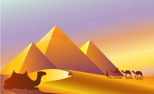 埃及金字塔矢量插图