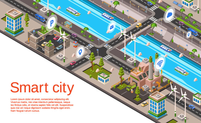 城市地图河流船只信息定位插图
