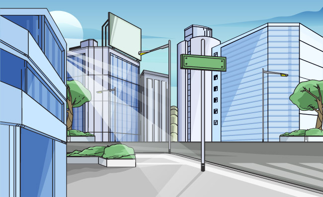 城市景观建筑矢量视图