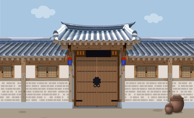 复古农家小院古风建筑素材