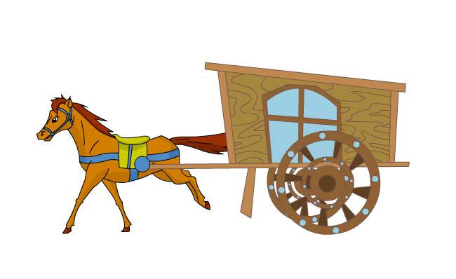 古代马拉车古时候交通工具二维动画素材