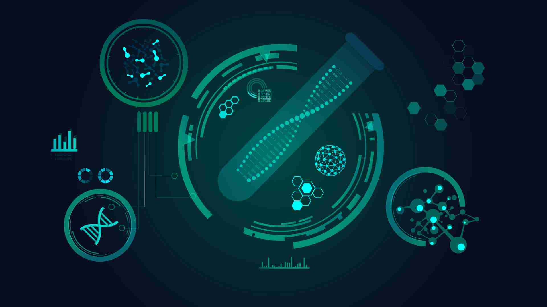 蓝色科技感科学实验医疗